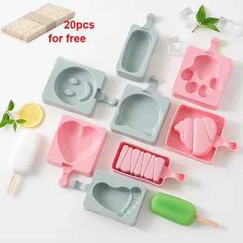 

Handmade Silicone Popsicle Molds Paw Heart-shaped Ice Cream with Lid Stick Sweet Mold DIY Ice Cube Tray Kitchen Gadget Candy Bar