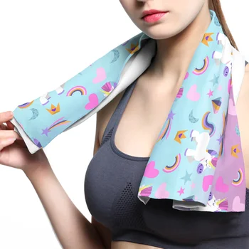 

Rainbow And Unicorn Diamond Face Towel Cooling ice Utility Enduring Instant Cozy Ice Cold for Enduring Running Jogging Gym