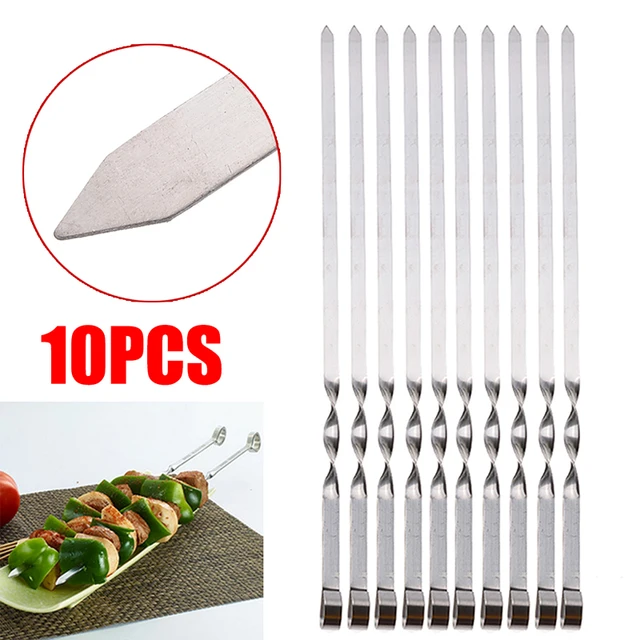 10Db 50 Cm -Es Rozsdamentes Acél 420 Hosszú Bbq Grill Kebab Étel Hús Nyárs Kültéri Szerszámok - Image 2