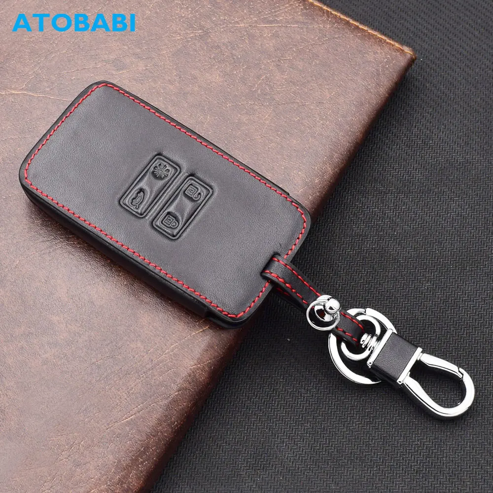 ATOBABI Leather Car Key Cases for Renault Clio 5 Kadjar Koleos Megane Dacia Duster Sandero Stepway 4 Buttons Smart Remote Cover key case key case cover remote control case cover