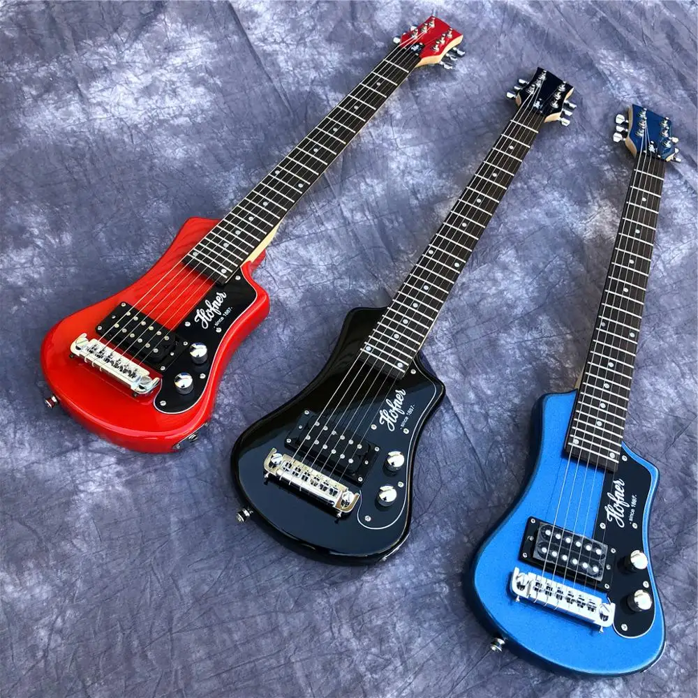 Трехцветная дорожная мини-гитара Hofner Short портативная детская электрогитара для