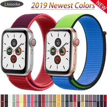 Нейлоновый ремешок для Apple Watch band 42 мм 38 мм iWatch 4 band 44 мм 40 мм Браслет спортивная петля ремешок для часов correa ремень дышащий