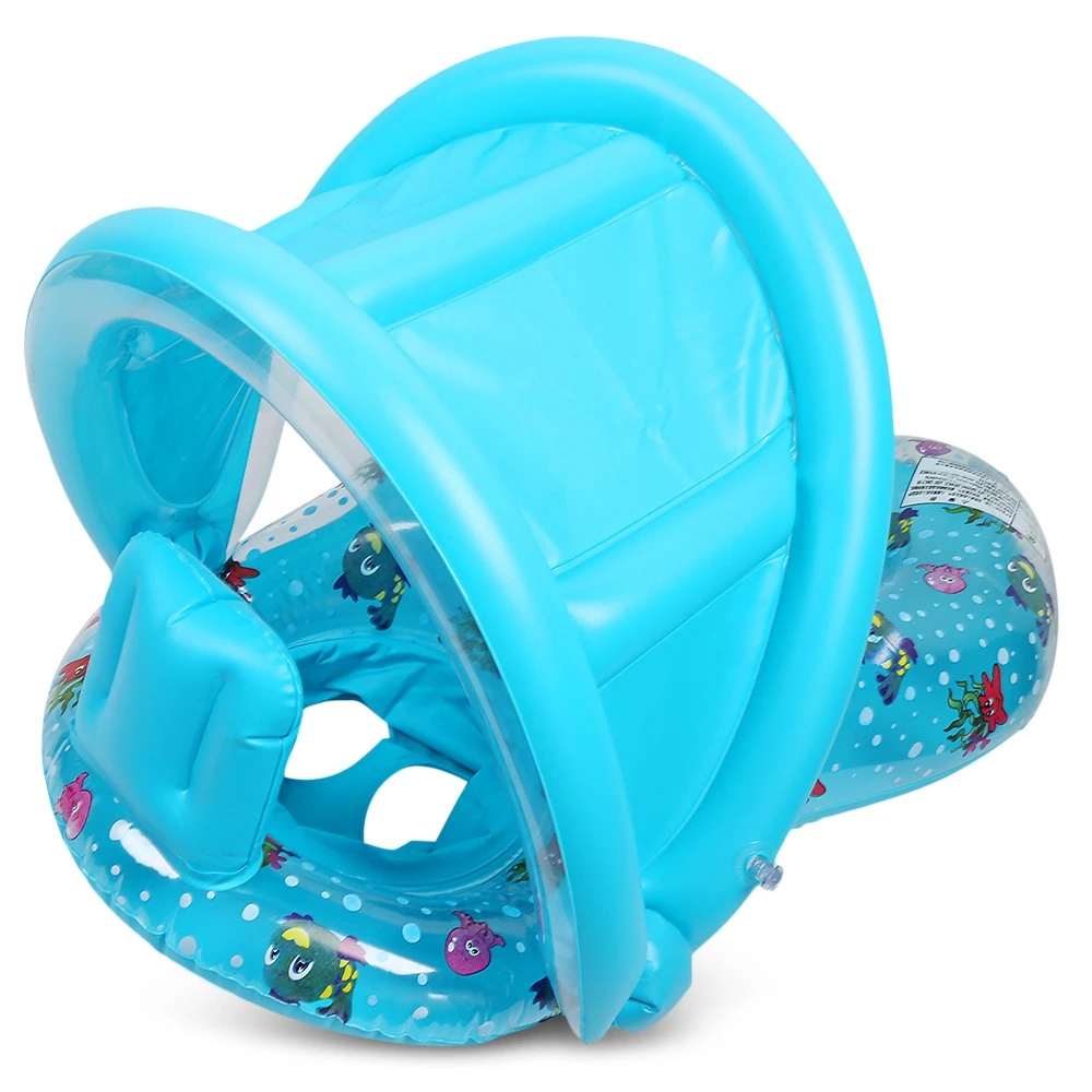 Inflatable Mother Baby Swim Float Ring Kids Seat Double Person Swimming Soft Ring Swimming Circle (7)