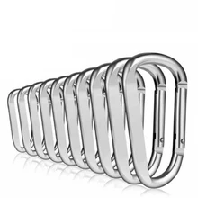 

50/100 Pcs Key Chain Buckles hook Clasps Silver/Black Aluminum Detachable Carabiner for Outdoor camping hiking backpack belt