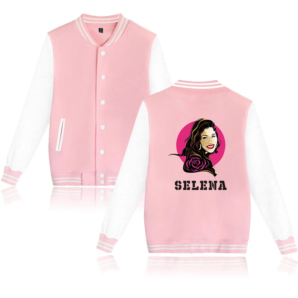 Selena quintanilla бейсбольная куртка wo мужская верхняя одежда Harajuku повседневные куртки осенние белые+ темно-синие бейсбольные куртки с круглым вырезом