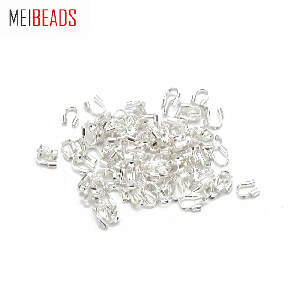 Проволочные протекторы MEIBEADS серебристого цвета 200 шт./лот 5x5 мм фурнитура для