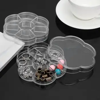 

2pcs 7 Grid Jewelry Beads Storage Box Transparent Plastic Jewelry Beads Craft Integrate Storage Box Case Organizer Holder Casket
