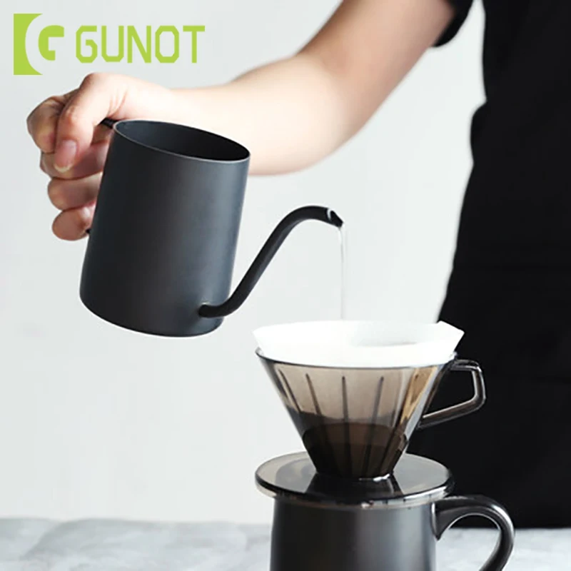 

GUNOT Long Narrow Spout Coffee Pot Stainless Steel Pour Over Teapot Gooseneck Kettle With Handle Maker Home Kitchen Tea Pot