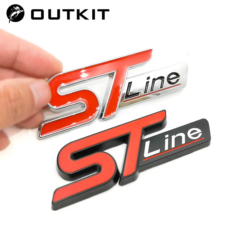 Новая Металлическая красная синяя линия ST Передняя наклейка эмблема головки