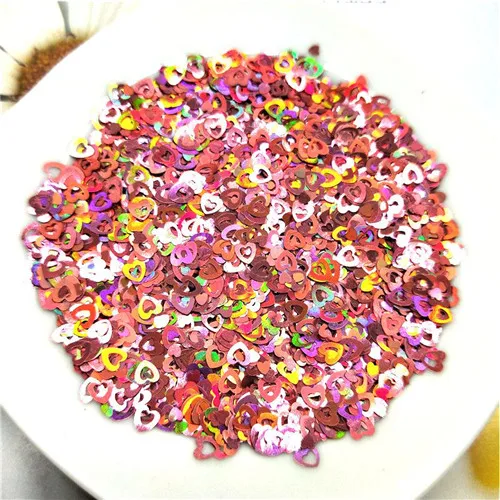 Laser dark pink 10g Ультратонкая 4 мм Hollw сердце с блестками Лазерная блестящая 3D блестка для ногтей блестка Eo-Friendly блестка из ПЭТ для украшения ногтей 10 г - Цвет: Laser dark pink 10g