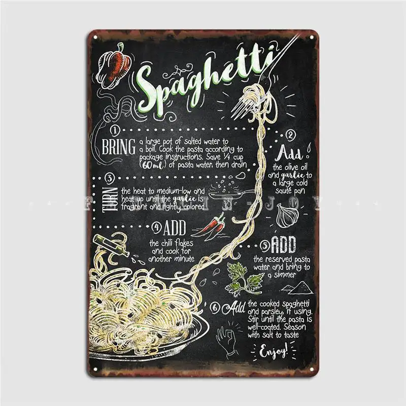 

Spaghetti Metal Sign Wall Pub Club Bar Personalized Plates Tin Sign Poster