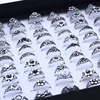100 Pcs/Lot Flower Retro Gothic Alloy Rings for women Wholesale Party Jewelry Lots 5
