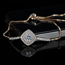 Pave квадратный CZ Лидер продаж теннисные браслеты для женщин розовое золото серебро Цвет звено цепи браслет и браслет ЕС/США стиль ювелирные изделия