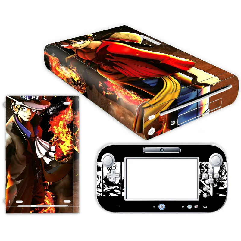 Аниме one piece наклейка на кожу для nintendo wii u консоль чехол с пультами контроллер скины для геймпад для nintendo wii u наклейка
