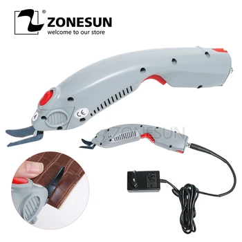 Buy ZONESUN Electric Scissors Cutter For Cutting Paper Box Clothes Fabric Textile Leather Suitcase Trunk Trimming Cutting Edge Tool