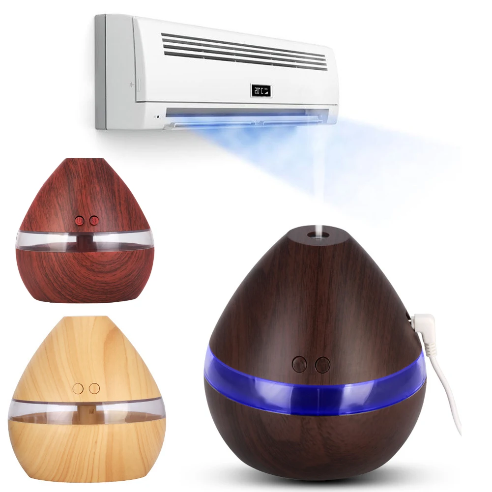300ml Portable Wood Grain LED Light Air Humidifier Aroma Diffuser Mist Sprayer hot sales