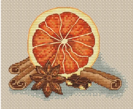 

HH MM Counted Cross Stitch Kit Decorating Orange and star anise Handmade Needlework For Embroidery 14ct Cross Stitch