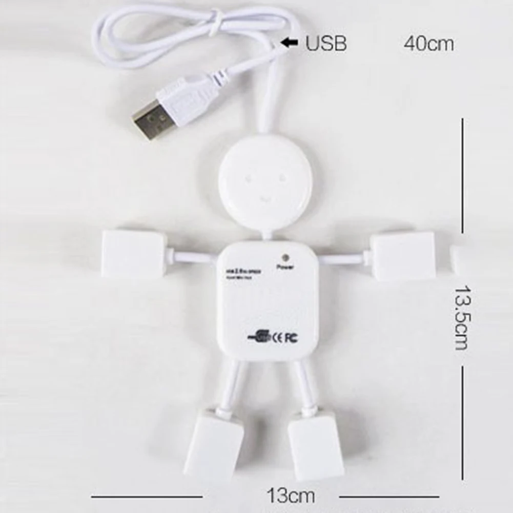 4в1 USB концентратор передачи данных подключение портативный для ПК компьютер человек образный проводной кабель Plug And Play 4 адаптер портов сплиттер