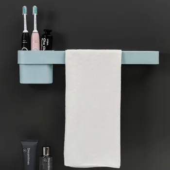 

Wall Mount Towel Toothbrush Rack Bathroom Comb Shaver Toothpaste Cosmetic Curling Iron Multifunctional Holder