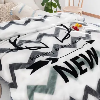 

Luxury Raschel Blanket Winter Double-layer Thickened Warm Blanket Bed Quilt Home Sofa Nap Blanket Autumn and Winter Polyester