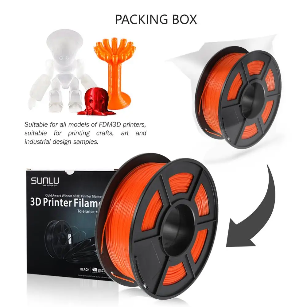 Нить SUNLU для 3D принтера PETG оранжевая 1 75 мм кг/фунта с катушкой|Материалы 3D-печати| |