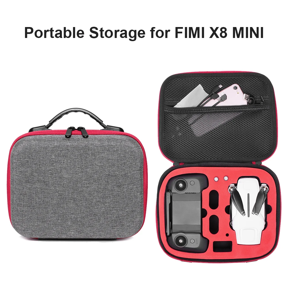 Gray Nylon Travel Portable Case Carrying Storage Bag for FIMI X8 Mini Drone Remote Control Anti