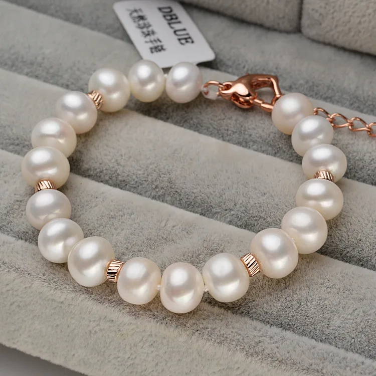 

Zhuji Dark Blue Freshwater Pearls Bracelets Korean-style 8-9 Mm near round Glare Bracelets Jewelry Sl149-189