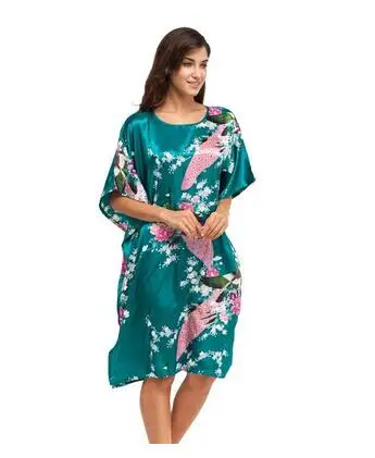 Women's Summer Lounge Robe Rayon Nightgown Large Loose Sleepwear Bathrobe Gown for women nightgowns,women nightdresses,sleeping dress