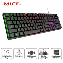 Teclado para juegos, Teclado mecánico de imitación, teclado para juegos USB 104, teclado para jugadores rusos con retroiluminación RGB