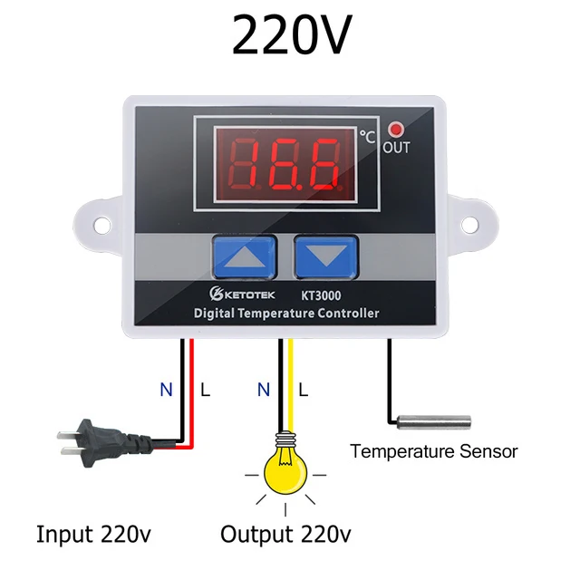 220V 10A commutateur de Commande de Thermostat de contrôleur de température numérique électronique 12V NAttnJf Thermostat contrôleur de température 12 