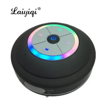 Laiyiqi-altavoz LED 2019 impermeable, bluetooth, ducha, baño, succión, portátil, activo, para coche, parlante portátil, bluetooth