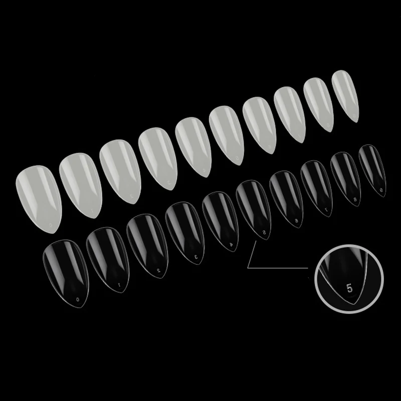500 шт./пакет острым каблуком, накладные ногти из акрила натуральное прозрачное полное покрытие короткие Типсы для ногтей миндаля искусственные накладные ногти