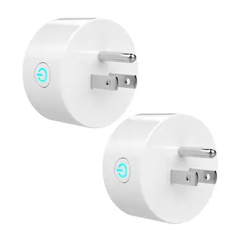 

Pack of 2 Wifi Smart Plugs App Control Mini Wireless Modern Multi-control Socket Plug Outlet Work for Alexa Google Voice
