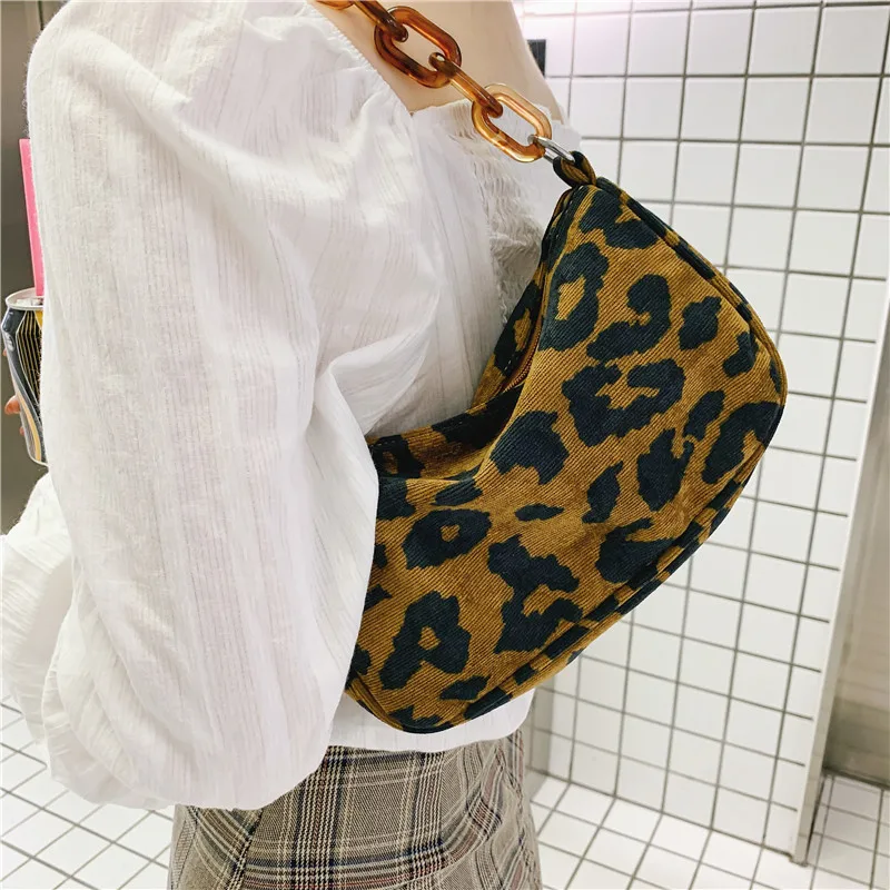 

2020 new leopard print zebra print acrylic chain small PU leather shoulder bag women brand handbags women trend handbags