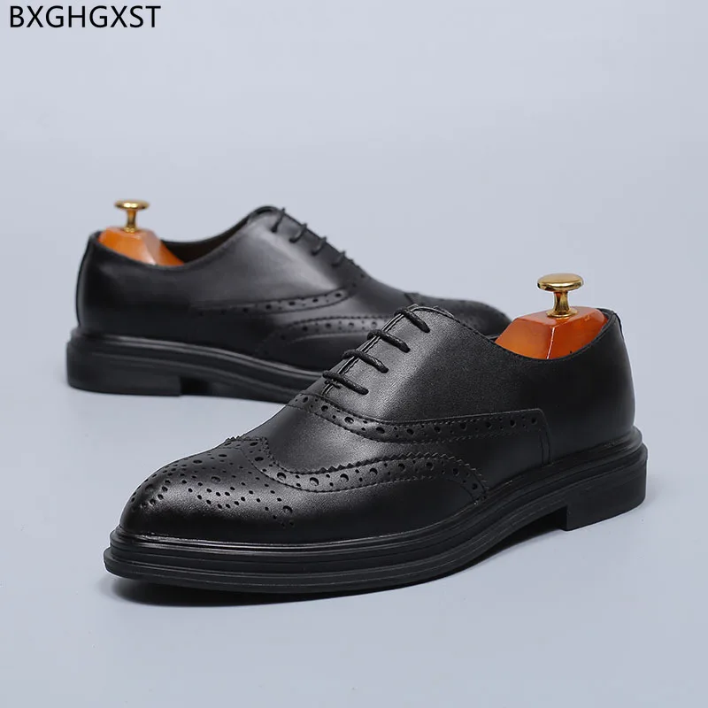 

Fashion Brogue Men Dress Shoes Luxury Designer Leather Shoes Men Formal Wedding Shoes for Men 2022 Zapatos Charol Hombre Sapato