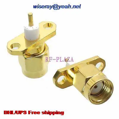 DHL/EMS 200 шт. разъем RPSMA штекер 2 отверстия фланец PTFE припой чашки Панель Крепление-A3