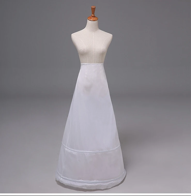 Cancan para vestido новая белая 2 юбка-обруч длинная hoepelrok jupon fille jupon robe mariee - Color: White