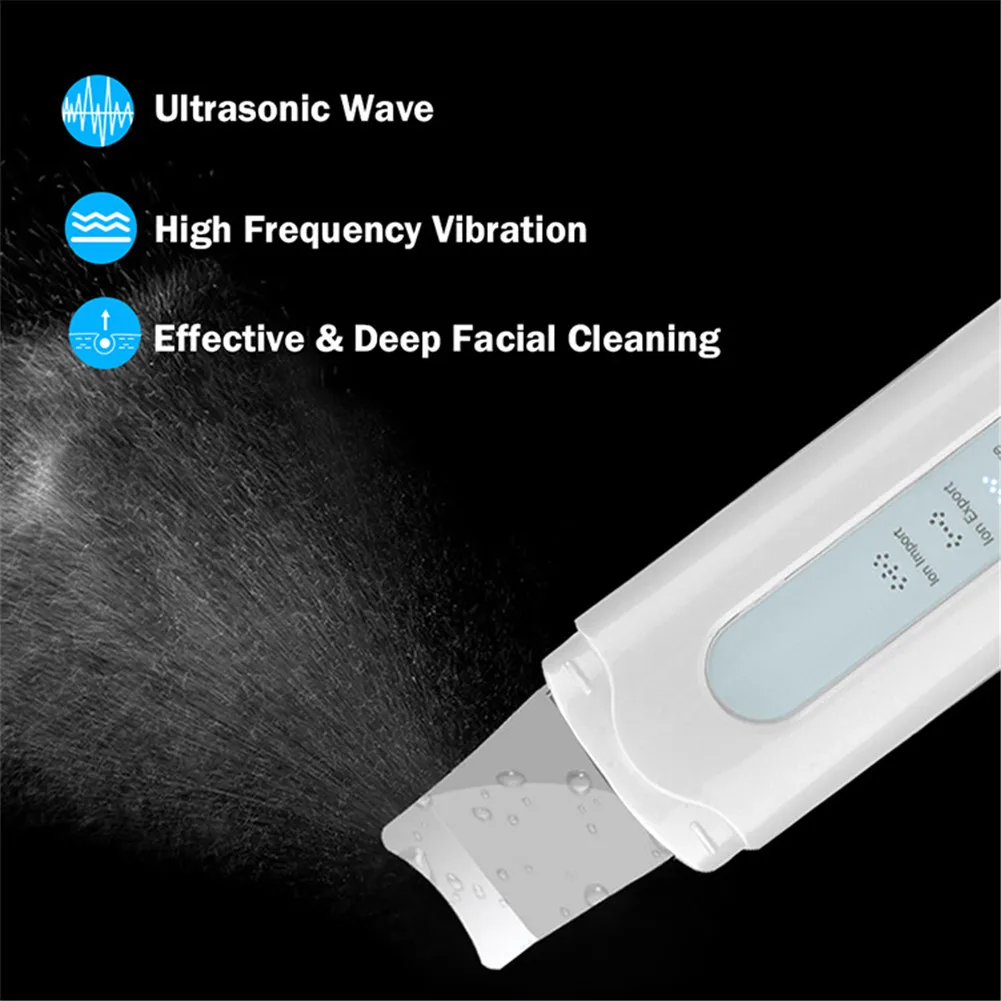 US $20.42 Deep Cleaner Tool Facial Ultrasonic Skin Scrubber Spatula Face Extractor Peeling Tool EY669