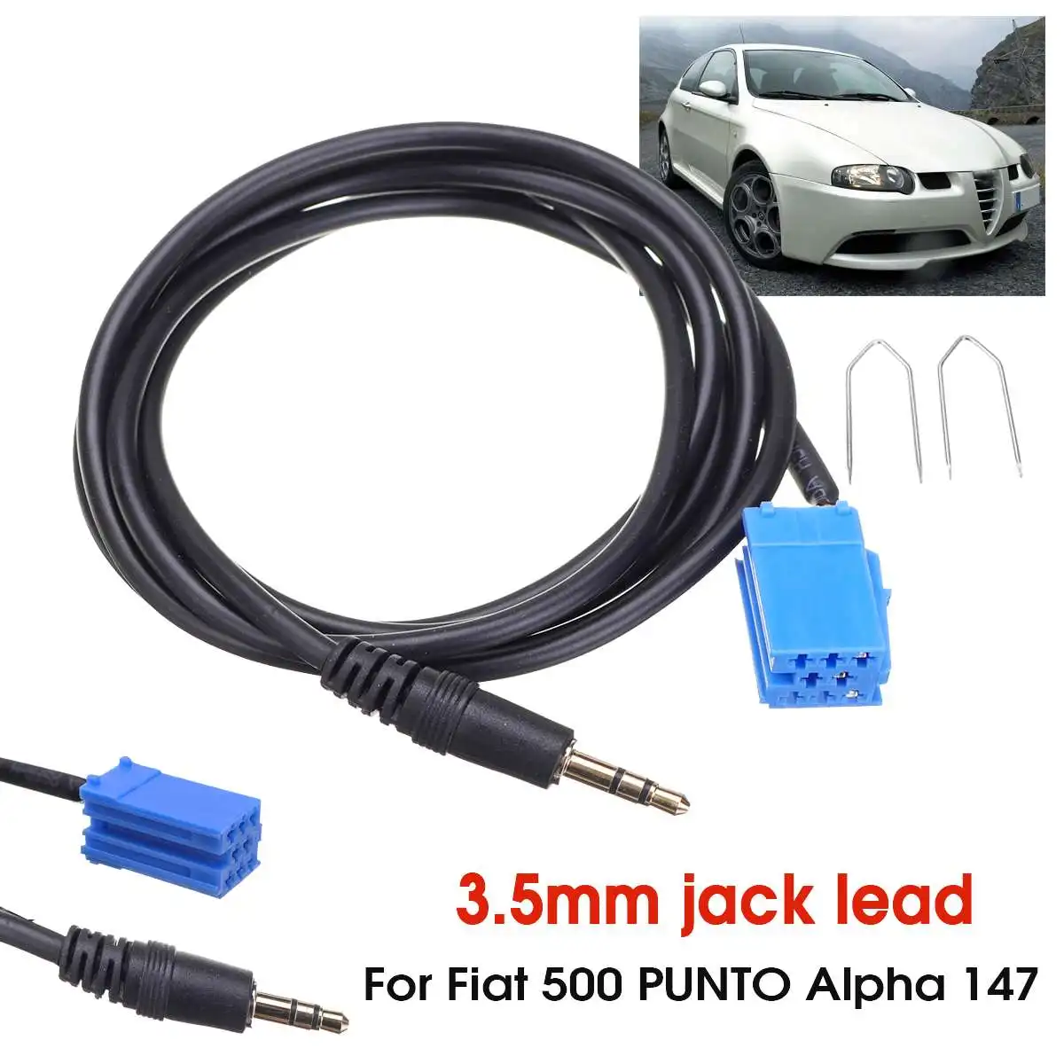 Автомобильный Aux стерео аудио линейный входной кабель адаптера 3,5 мм для iPhone MP3 для Fiat 500 PUNTO Alpha 147 Fiat Lancia Alfa 1,5 м