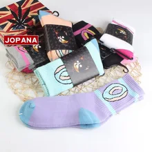 Теплые носки с геометрическим рисунком для женщин; теплые хлопковые забавные носки с круглым вырезом; милые удобные уличные носки в Корейском стиле; Модная Повседневная зимняя одежда