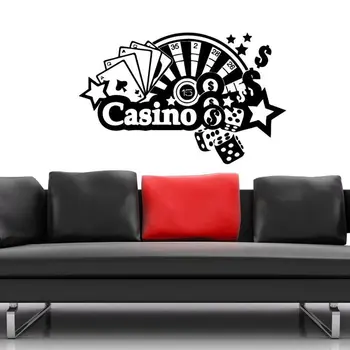 

Casino Sticker Gambling Decal Gamble Poker Posters Vinyl Wall Decals Home Decoration Decor Mural Casino Sticker