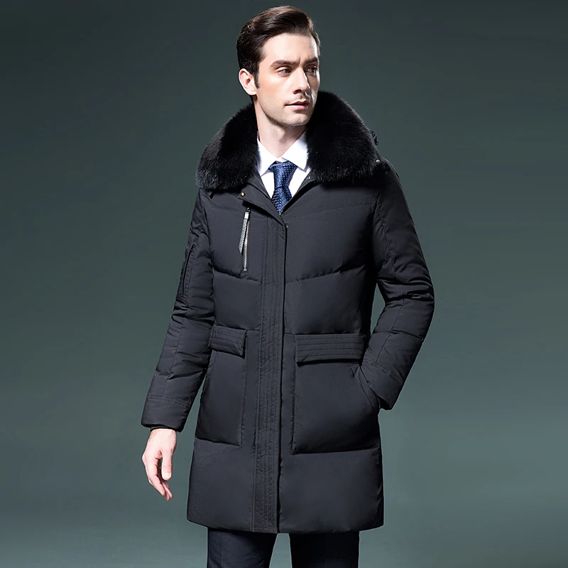 

Winter Duck Down Jacket Men Clothes 2020 Long Coat Fox Fur Collar Korean Parka Men Fashions Doudoune Homme 8799 KJ3049