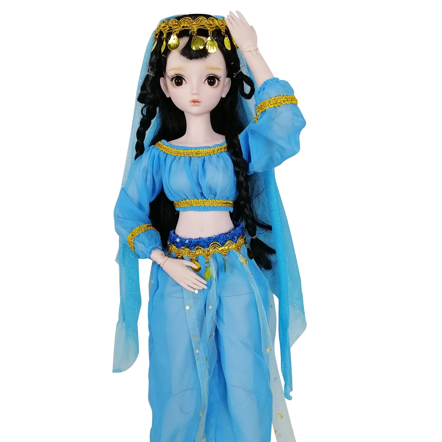 EVA BJD 22 дюйма 22 дюйма 1/3 Арабская девушка в синем платье шаровая шарнирная кукла BJD SD куклы Подарочная игрушка ручной работы макияж полный набор