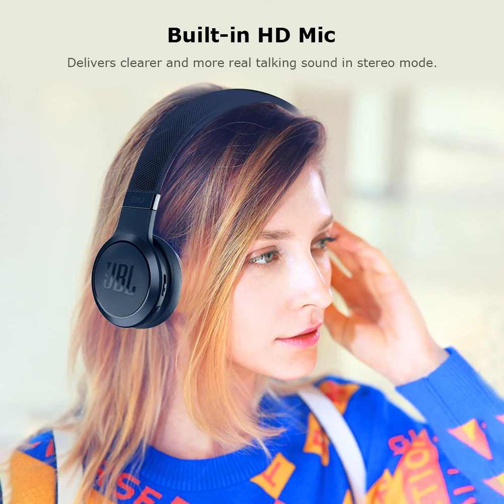 JBL LIVE 400BT Беспроводная bluetooth-гарнитура наушники на ухо Смарт Голосовое управление легкие музыкальные наушники Hands-free с микрофоном