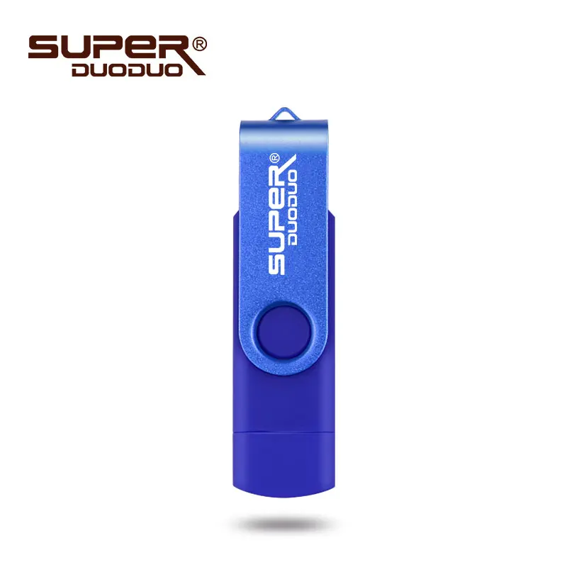 blue Флеш-диск usb 2,0 флеш-накопитель, 4 ГБ, 8 ГБ, 16 ГБ, флеш-накопители, флешка, 32 ГБ, usb карта памяти, 64 ГБ, OTG, металлический usb флеш-накопитель для телефона - Цвет: blue