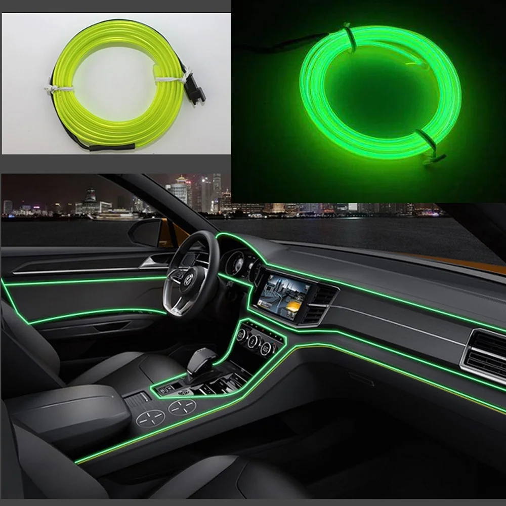 5 м проволокой автомобильного прокладки СИД светильник для неоновый вечерние украшения светильник велосипеда танцевальный светильник 12 Вт водостойкый led USB полосы лампы внутреннего гибкий