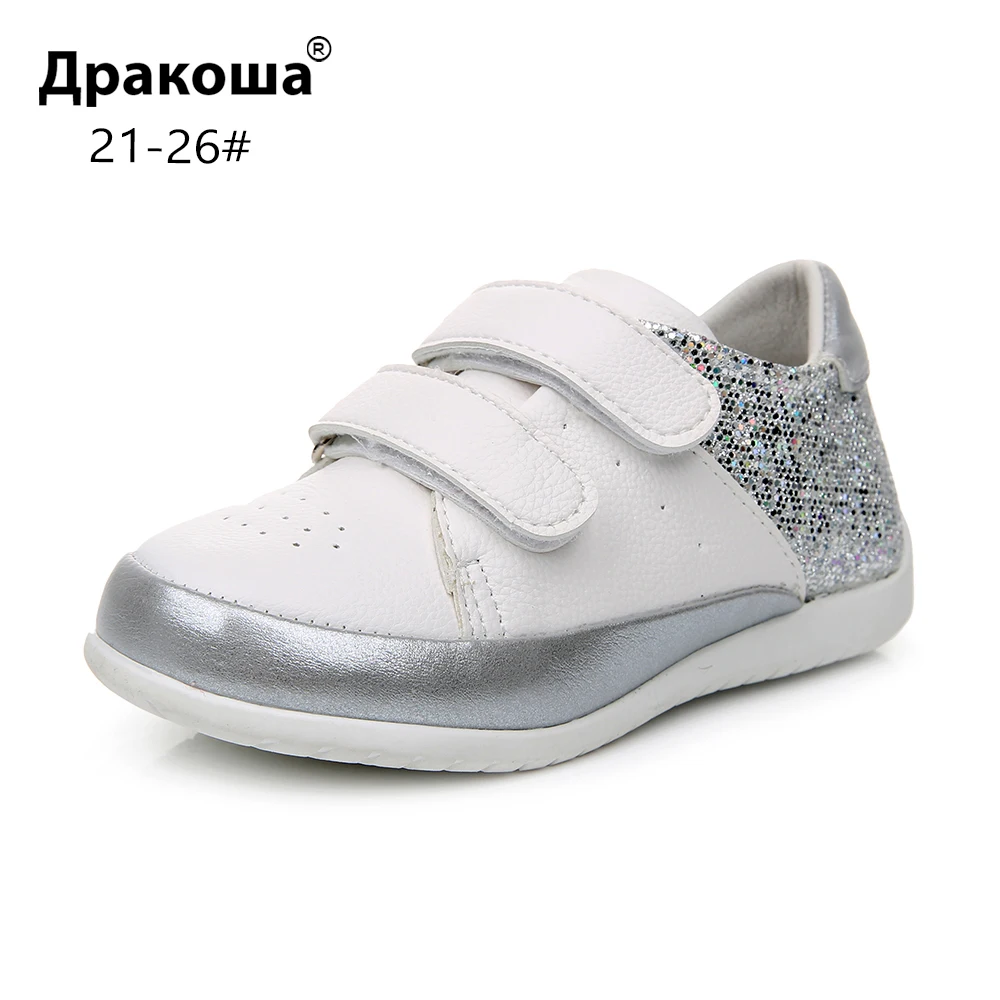 

Apakowa Toddler Baby Kids Fashion Gillter Sports Shoes for Girls Spring Autumn Outdoor Running Sneakers Hook & Loop Casual Shoes