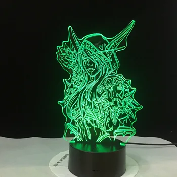 

Sylvanas Windrunner Wow 3D LED Lamp World Of Warcraft Children's Night Light Led Bedroom Decor Holiday Gift Kids Night Lamp USB