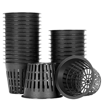 

Botique-60 Pack 3 Inch Net Cups Slotted Mesh Wide Lip Filter Plant Net Pot Bucket Basket for Hydroponics