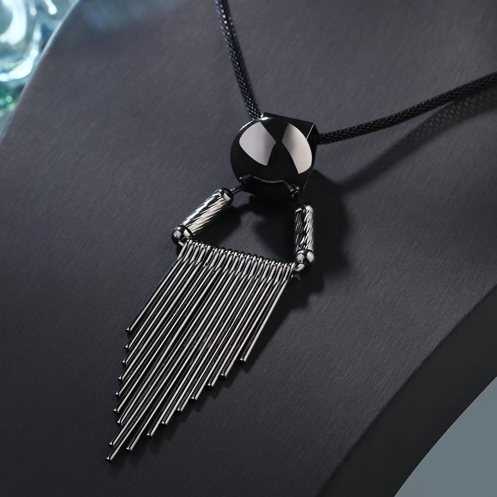 Модное Длинное Ожерелье для женщин Collier Femme винтажное ожерелье с кисточками s& Подвески массивное ювелирное изделие воротник Mujer Maxi Colar